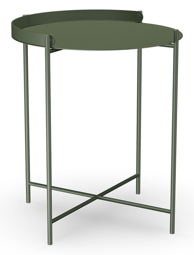 EDGE Beistelltisch von HOUE – Skandinavisches Design für Innen & Außen mit 46cm im Durchmesser in Olive Green.