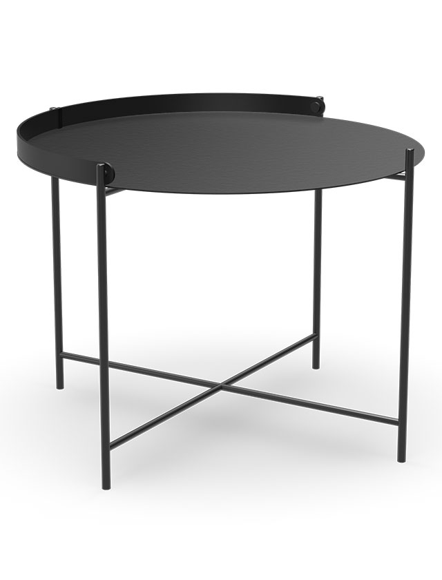 EDGE Beistelltisch von HOUE – Skandinavisches Design für Innen & Außen mit 62cm im Durchmesser in Schwarz.