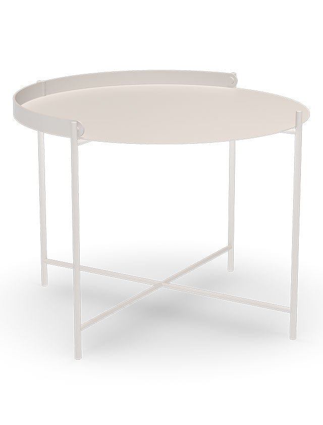 EDGE Beistelltisch von HOUE – Skandinavisches Design für Innen & Außen mit 62cm im Durchmesser in Muted White.