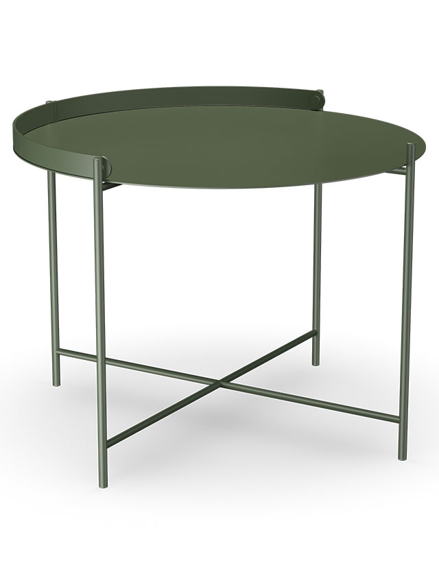 EDGE Beistelltisch von HOUE – Skandinavisches Design für Innen & Außen mit 62cm im Durchmesser in Olive Green.