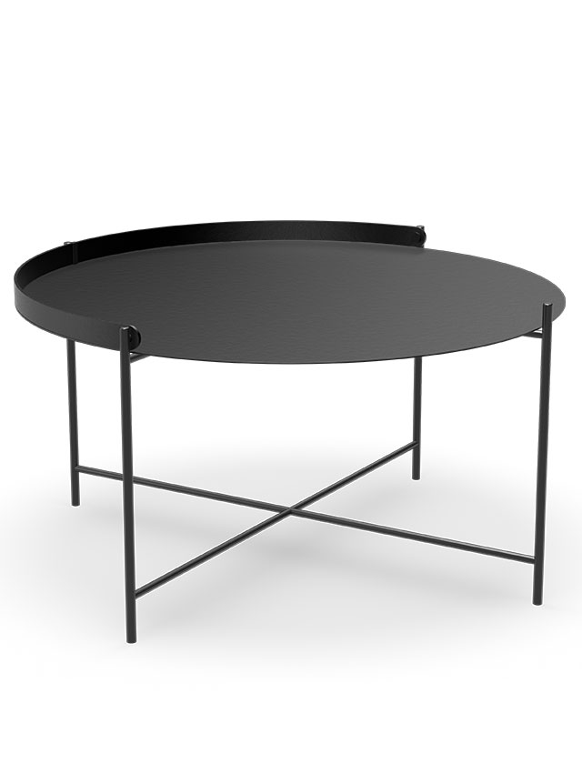 EDGE Beistelltisch von HOUE – Skandinavisches Design für Innen & Außen mit 76cm im Durchmesser in Schwarz.