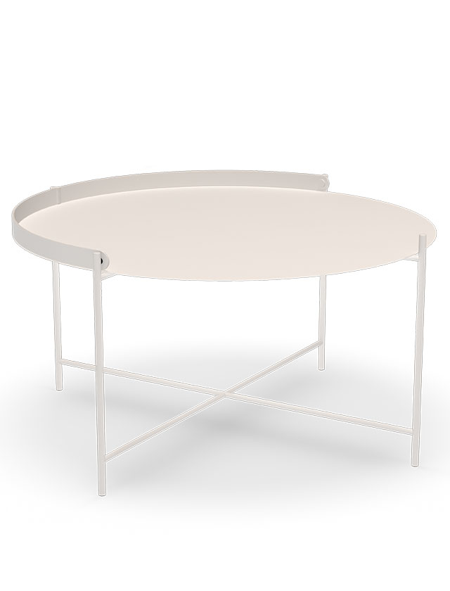 EDGE Beistelltisch von HOUE – Skandinavisches Design für Innen & Außen mit 76cm im Durchmesser in Muted White.