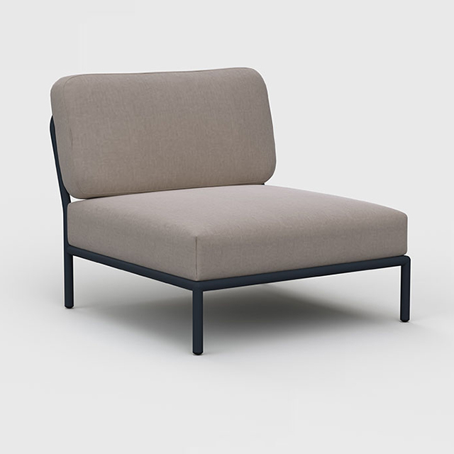 LEVEL Outdoor Lounge Sofa - Single Modul in der Farbe ASH - Sunbrella Heritage