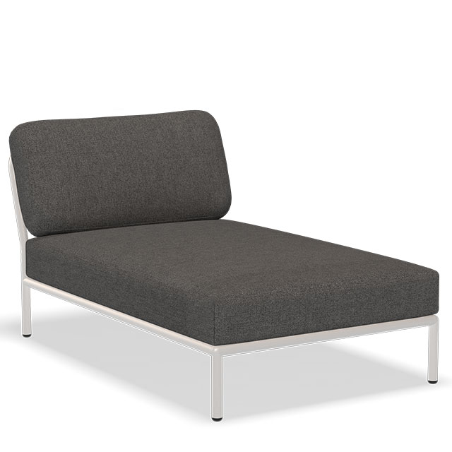 LEVEL Outdoor Chaiselongue in Dark Grey - Basic und der Rahmen in Muted White