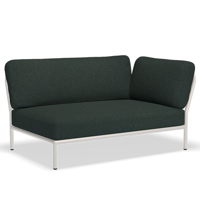 LEVEL Outdoor Sofa - Rechte Seite in der Farbe Alpine Green - Sunbrella Heritage und der Rahmen in Muted White