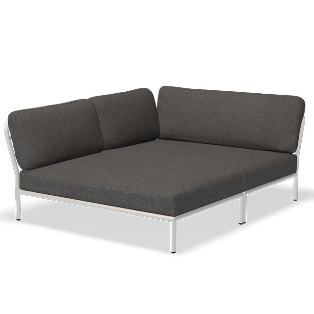 HOUE Level Cozy Corner - Left Corner in Dark Grey, Basic und der Rahmen in Muted White
