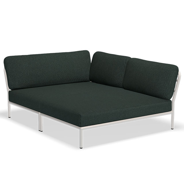 HOUE Level Cozy Corner - Right Corner in Alpine Green, Sunbrella Heritage und der Rahmen in Muted White