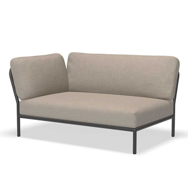 LEVEL Outdoor Lounge Sofa - Linke Seite in der Farbe Ash - Sunbrella Heritage