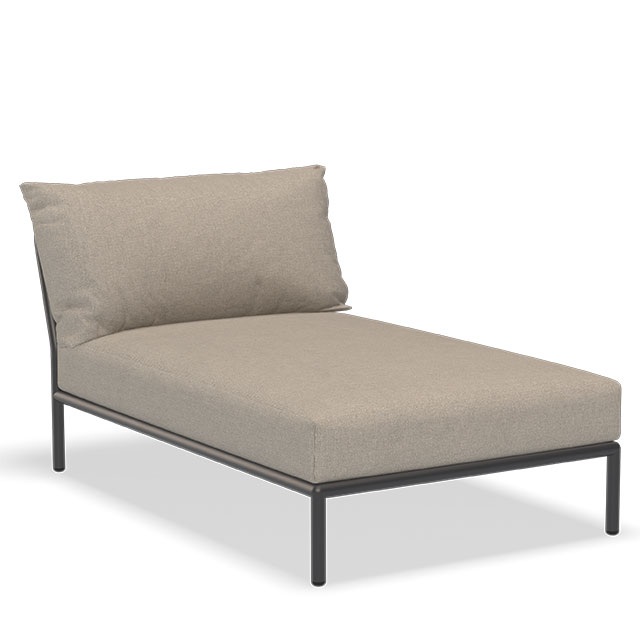 LEVEL Outdoor Lounge Chaiselongue in der Farbe Ash - Sunbrella Heritage