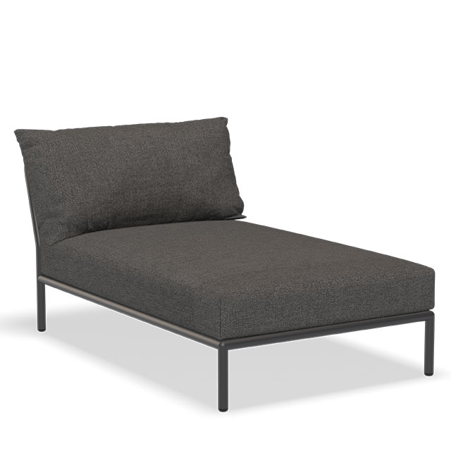 LEVEL Outdoor Lounge Chaiselongue in der Farbe Basic Grey - Sunbrella Heritage