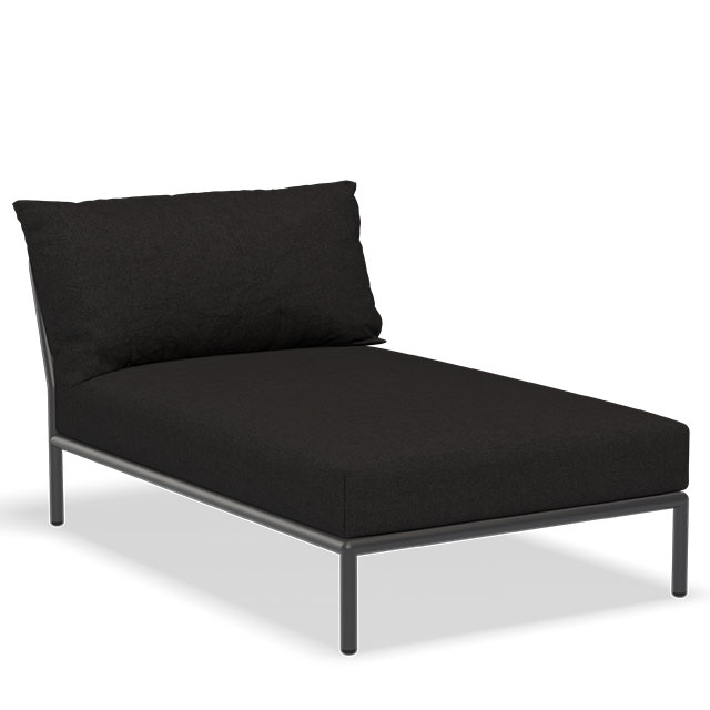 LEVEL Outdoor Lounge Chaiselongue in Char - Sunbrella Heritage
