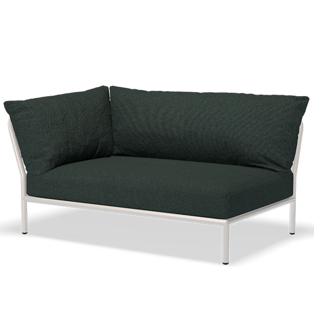 LEVEL 2 Outdoor Lounge Sofa - Linke Seite in der Farbe Alpine - Sunbrella Heritage und der Rahmen in Muted White