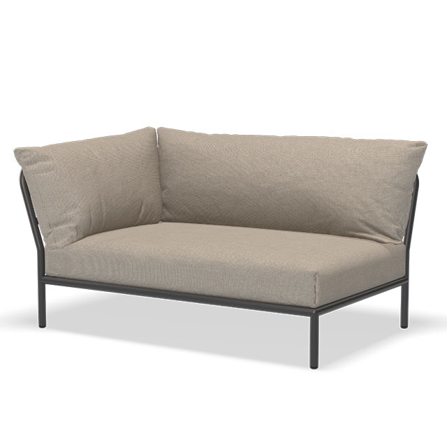 LEVEL 2 Outdoor Lounge Sofa - Linke Seite in der Farbe Ash - Sunbrella Heritage