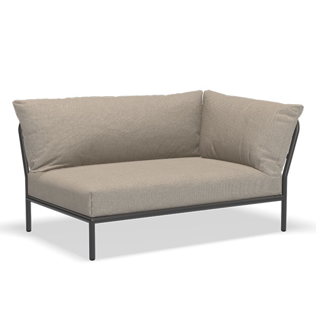 LEVEL 2 Outdoor Lounge Sofa - Rechte Seite in der Farbe Ash - Sunbrella Heritage