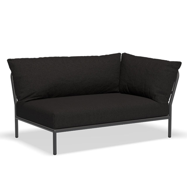 LEVEL 2 Outdoor Lounge Sofa - Rechte Seite in Char - Sunbrella Heritage