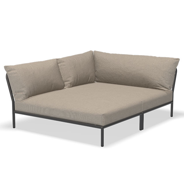 LEVEL Outdoor Lounge Cozy Corner Links in der Farbe Ash - Sunbrella Heritage