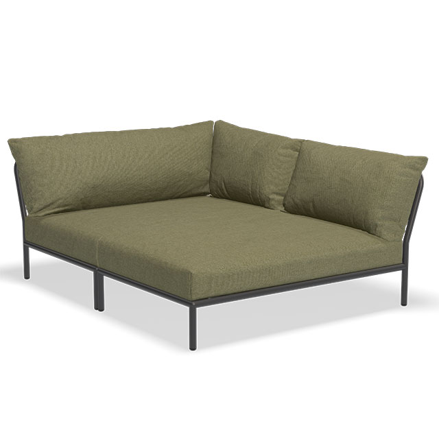 LEVEL Outdoor Lounge Cozy Corner Rechts in der Farbe Leaf - Sunbrella Heritage