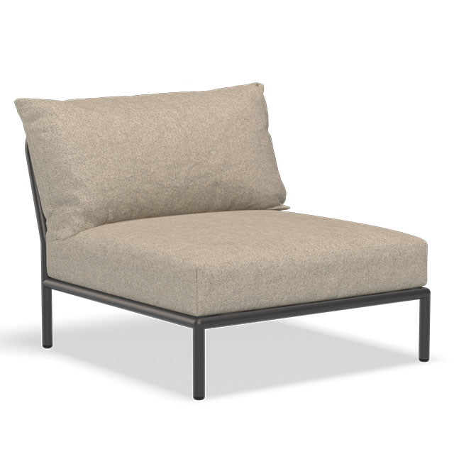 LEVEL Outdoor Lounge Sessel in der Farbe Ash - Sunbrella Heritage