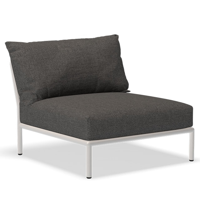 LEVEL2 Outdoor Lounge Sessel in Dark Grey - Basic und der Rahmen in Muted White