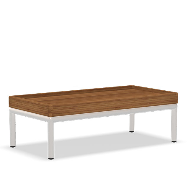 HOUE Level Side Table mit Bambus Lamellen und den Rahmen in Muted White  von HOUE