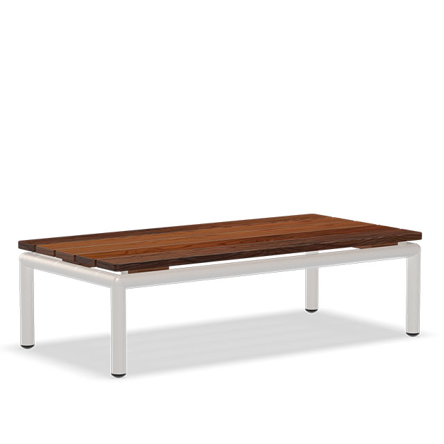 HOUE Level Side Table mit Thermo Esche Lamellen und den Rahmen in Muted White  von HOUE
