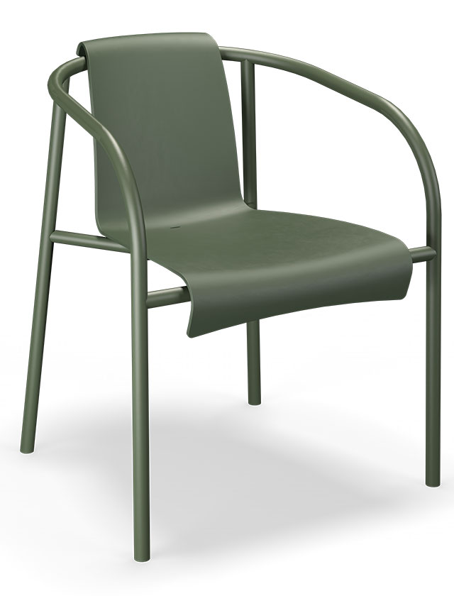 NAMI Gartenstuhl mit Armlehne in Olive Green von HOUE