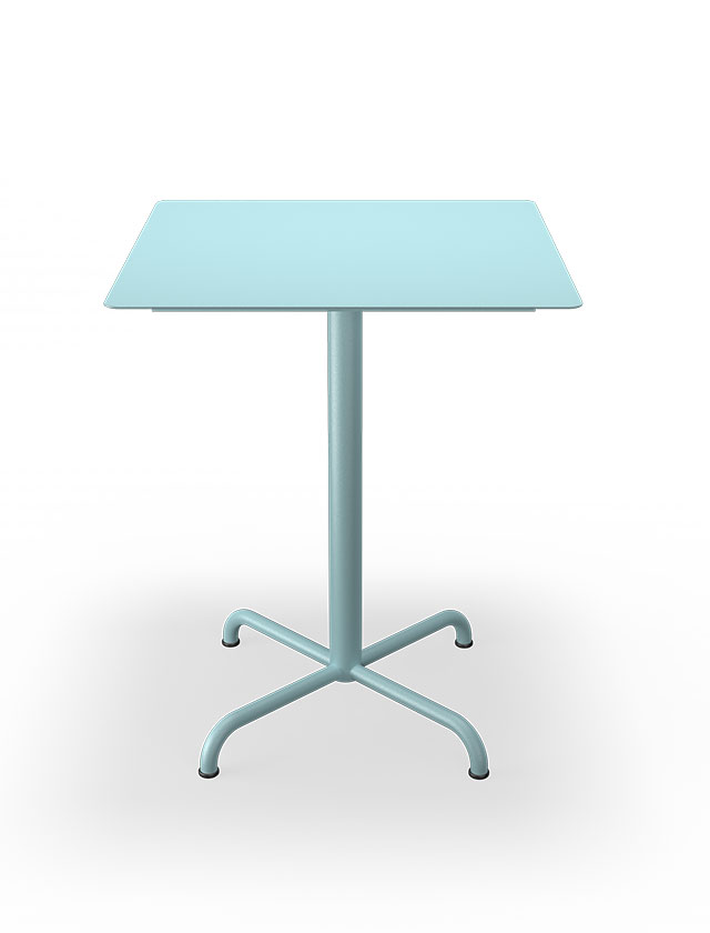HOUE PICO Gartentisch Quadratisch 60 x 60 cm in Ice Blue mit 4-Fuß Sockel