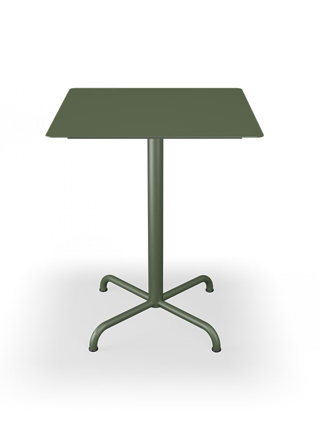 HOUE PICO Gartentisch Quadratisch 60 x 60 cm in Olive Green mit 4-Fuß Sockel