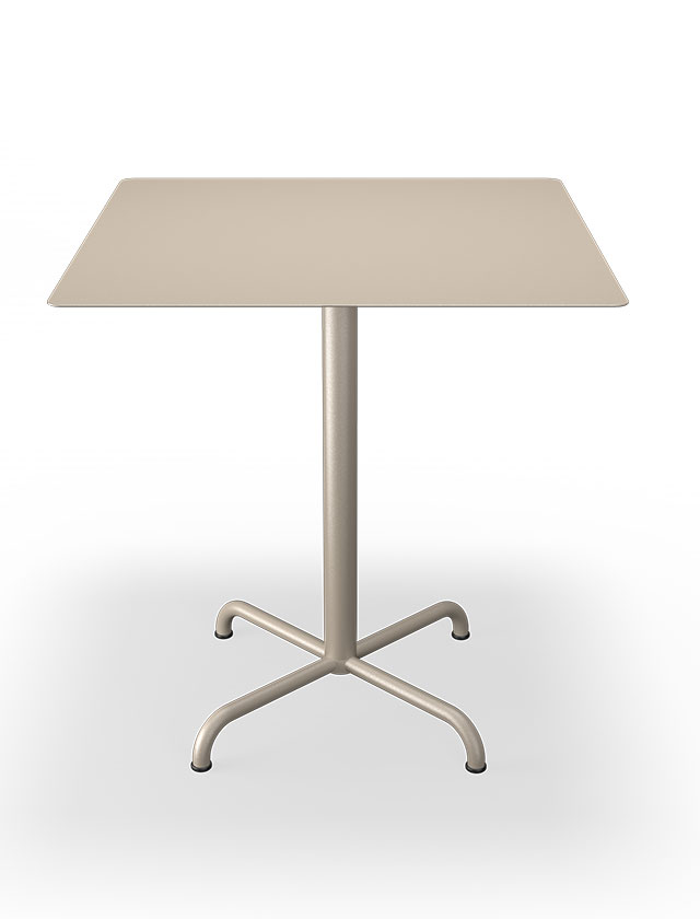 HOUE PICO Gartentisch Quadratisch 70 x 70 cm in Beige mit 4-Fuß Sockel