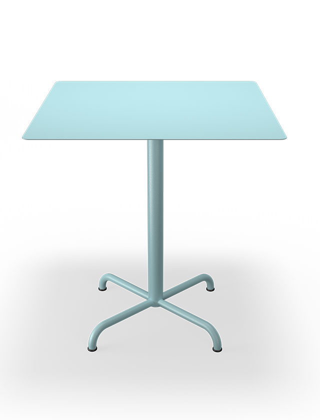 HOUE PICO Gartentisch Quadratisch 70 x 70 cm in Ice Blue mit 4-Fuß Sockel