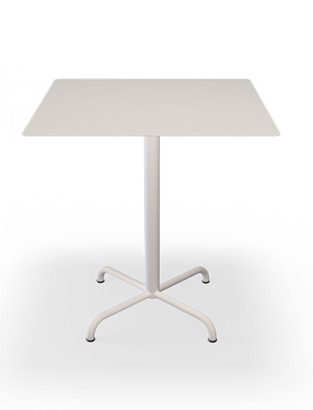 HOUE PICO Gartentisch Quadratisch 70 x 70 cm in Muted White mit 4-Fuß Sockel