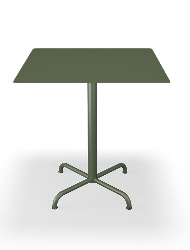 HOUE PICO Gartentisch Quadratisch 70 x 70 cm in Olive Green mit 4-Fuß Sockel
