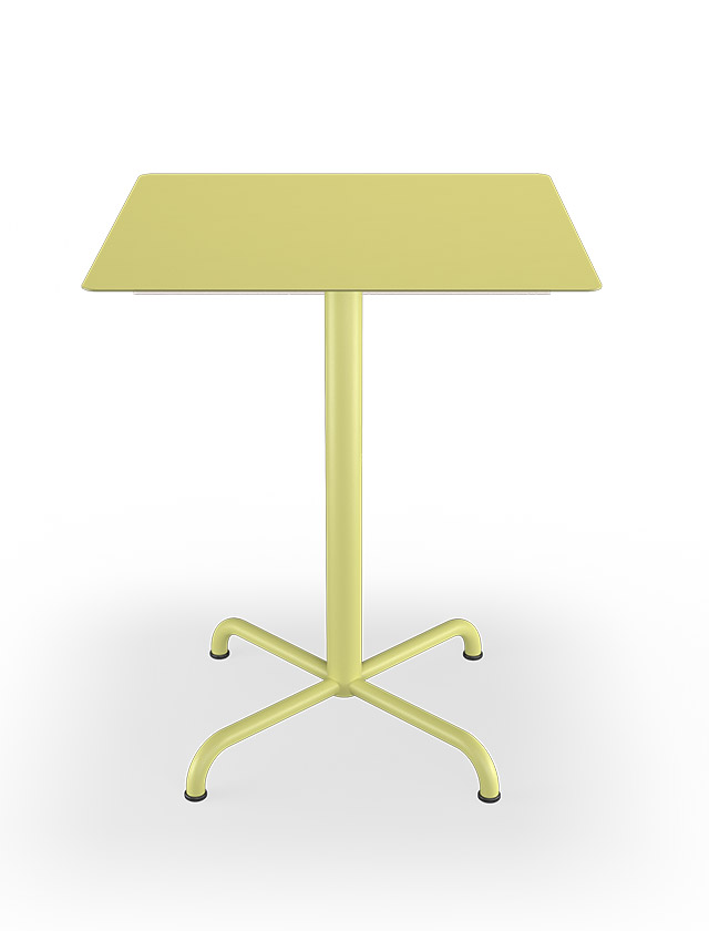 HOUE PICO Gartentisch Quadratisch 60 x 60 cm in Lemon Zest mit 4-Fuß Sockel