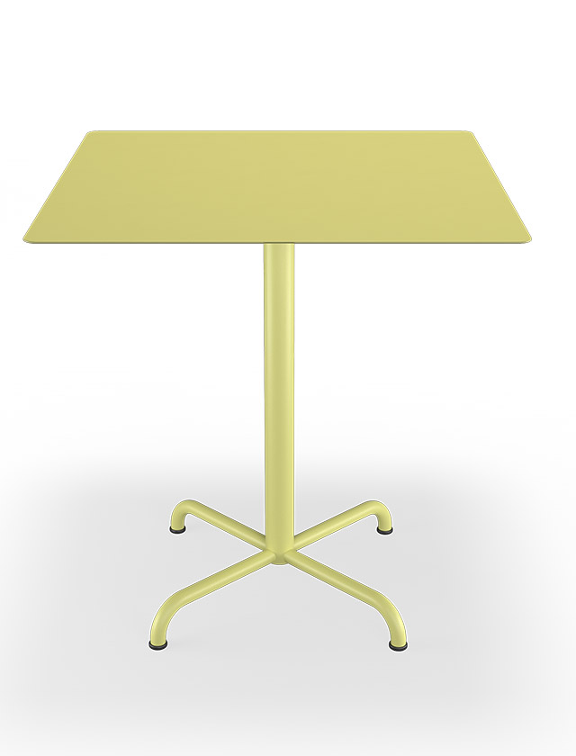 HOUE PICO Gartentisch Quadratisch 70 x 70 cm in Lemon Zest mit 4-Fuß Sockel