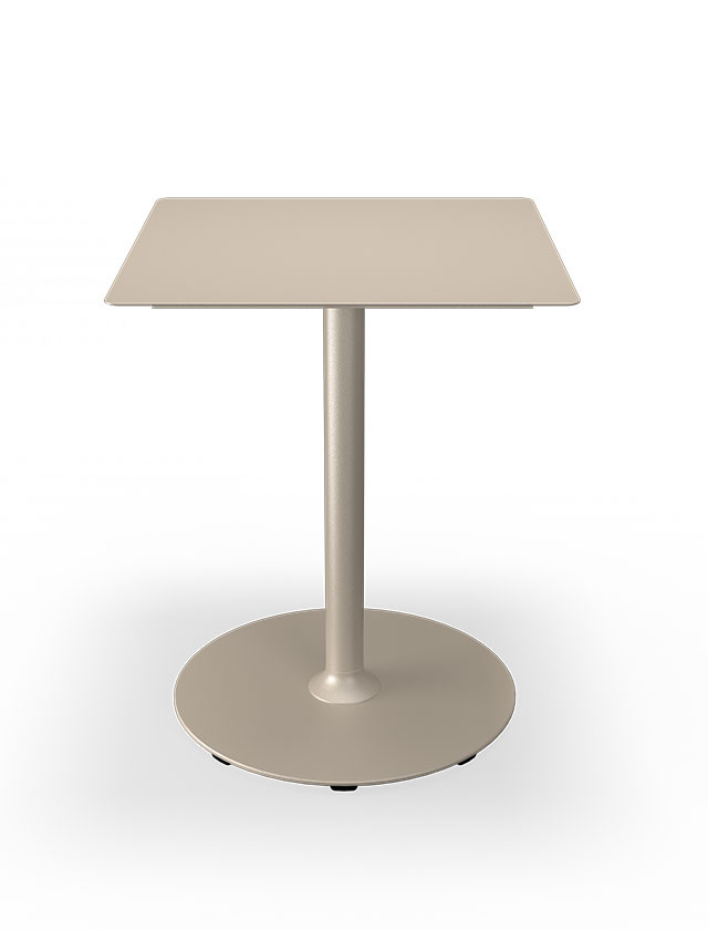 HOUE PICO Gartentisch Quadratisch mit 60 x 60 cm in Beige mit rundem Sockel