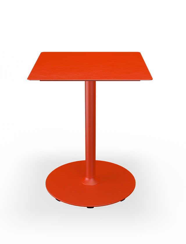 HOUE PICO Gartentisch Quadratisch mit 60 x 60 cm in Cayenne mit rundem Sockel