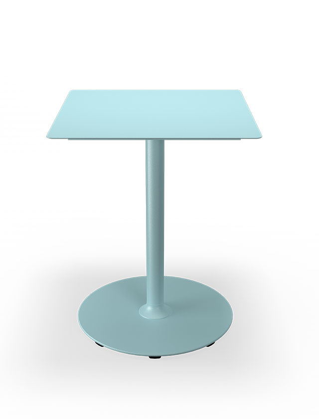 HOUE PICO Gartentisch Quadratisch mit 60 x 60 cm in Ice Blue mit rundem Sockel