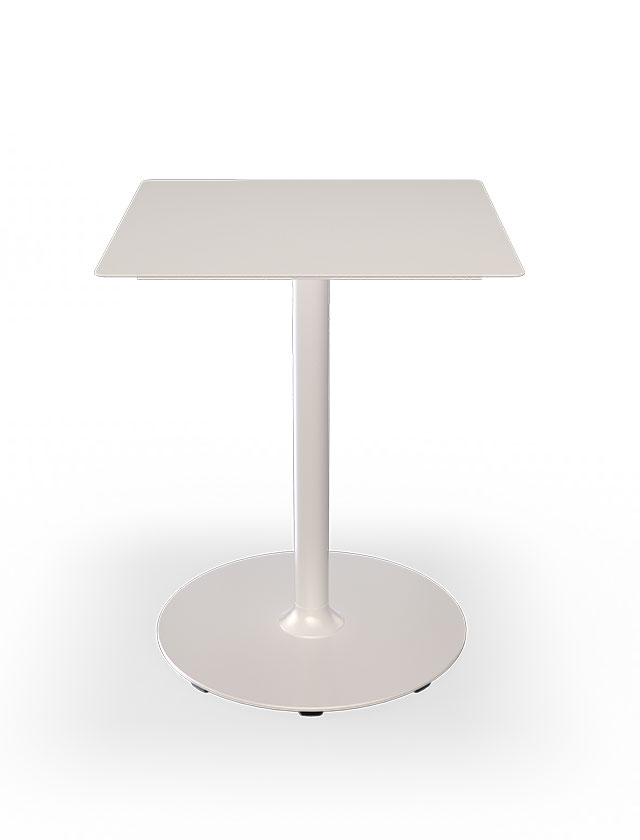 HOUE PICO Gartentisch Quadratisch mit 60 x 60 cm in Muted White mit rundem Sockel