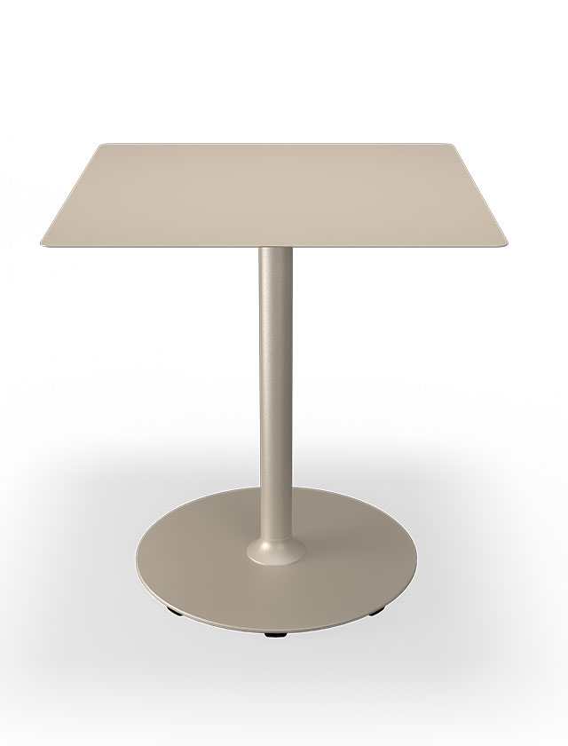 HOUE PICO Gartentisch Quadratisch mit 70 x 70 cm in Beige mit rundem Sockel