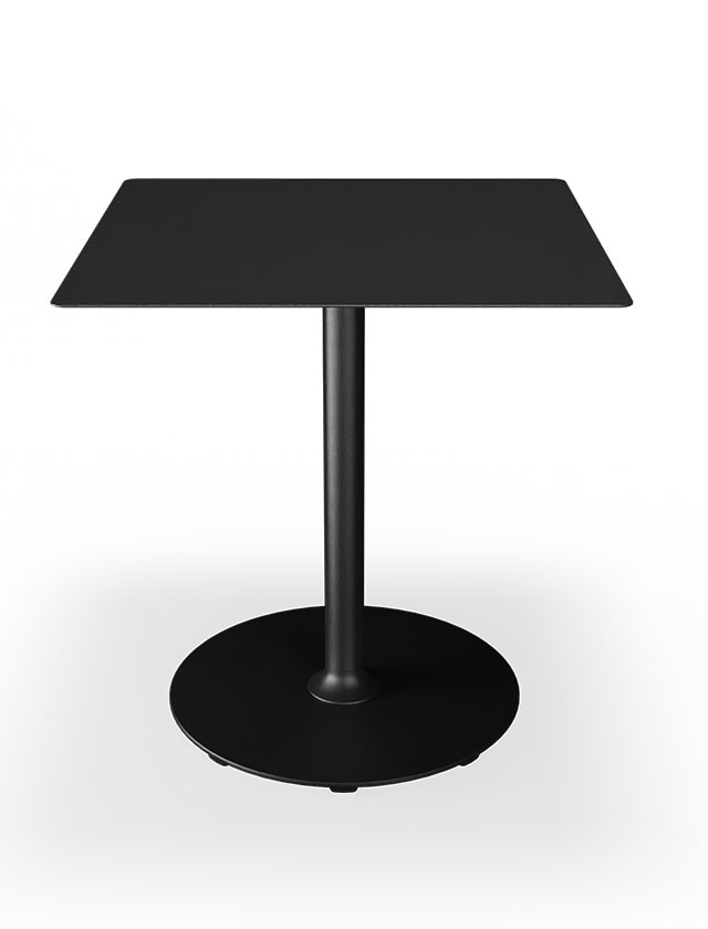 HOUE PICO Gartentisch Quadratisch mit 70 x 70 cm in Black mit rundem Sockel