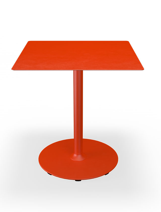 HOUE PICO Gartentisch Quadratisch mit 70 x 70 cm in Cayenne mit rundem Sockel