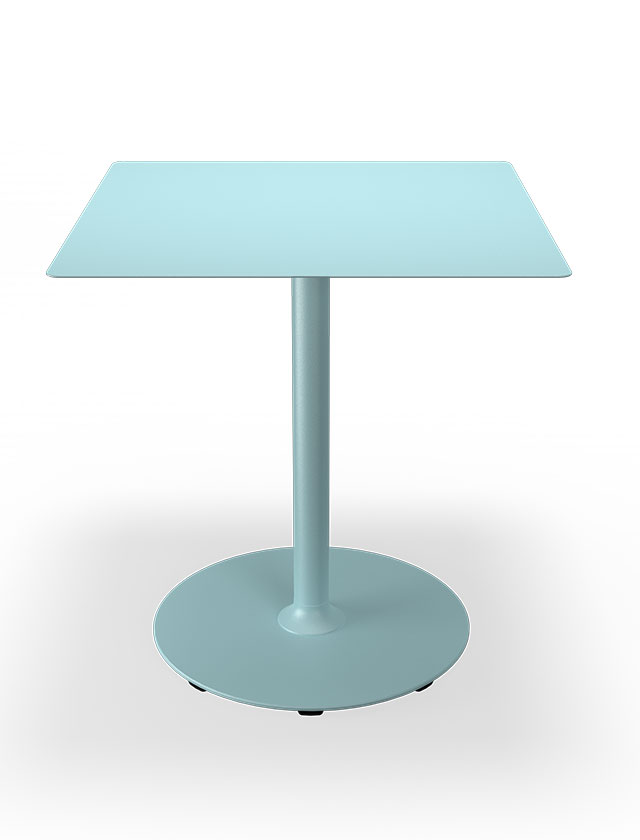 HOUE PICO Gartentisch Quadratisch mit 70 x 70 cm in Ice Blue mit rundem Sockel