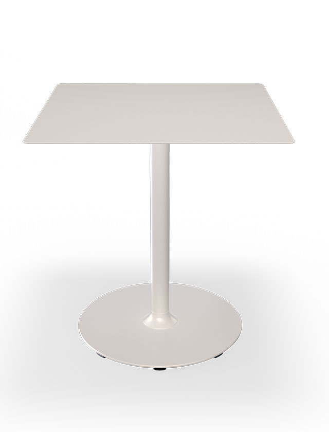 HOUE PICO Gartentisch Quadratisch mit 70 x 70 cm in Muted White mit rundem Sockel