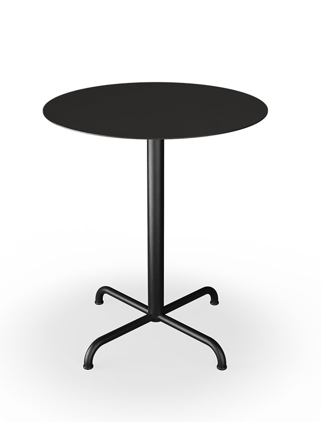 HOUE PICO Gartentisch Rund mit 64 cm im Durchmesser in Black mit 4-Fuß Sockel