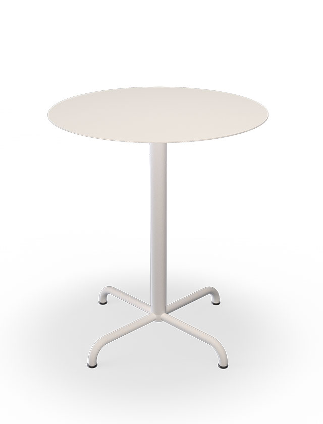 HOUE PICO Gartentisch Rund mit 64 cm im Durchmesser in Muted White mit 4-Fuß Sockel