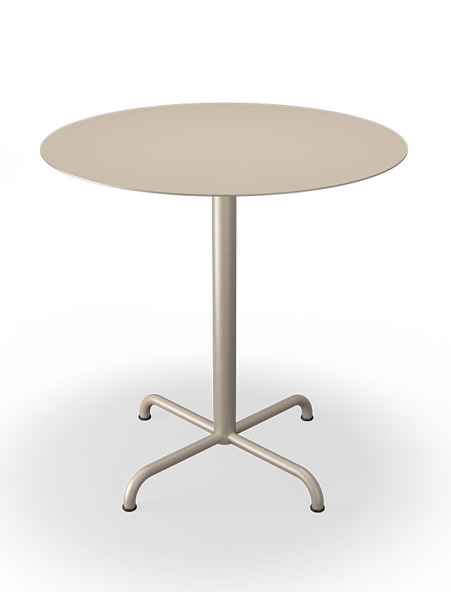 HOUE PICO Gartentisch Rund mit 74 cm im Durchmesser in Beige mit 4-Fuß Sockel