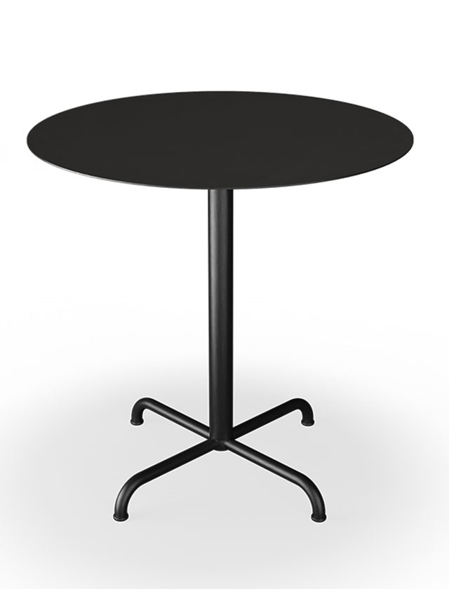 HOUE PICO Gartentisch Rund mit 74 cm im Durchmesser in Black mit 4-Fuß Sockel