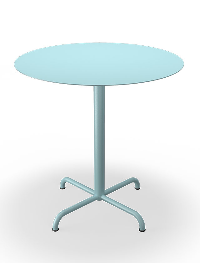 HOUE PICO Gartentisch Rund mit 74 cm im Durchmesser in Ice Blue mit 4-Fuß Sockel