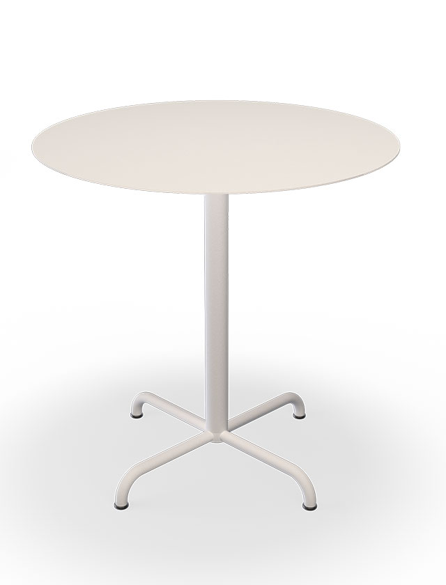 HOUE PICO Gartentisch Rund mit 74 cm im Durchmesser in Muted White mit 4-Fuß Sockel