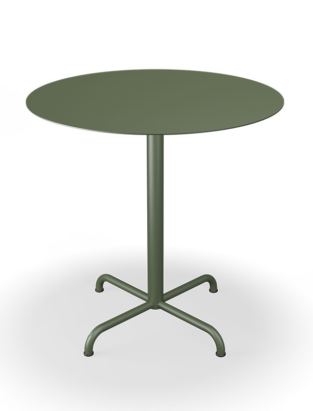 HOUE PICO Gartentisch Rund mit 74 cm im Durchmesser in Olive Green mit 4-Fuß Sockel